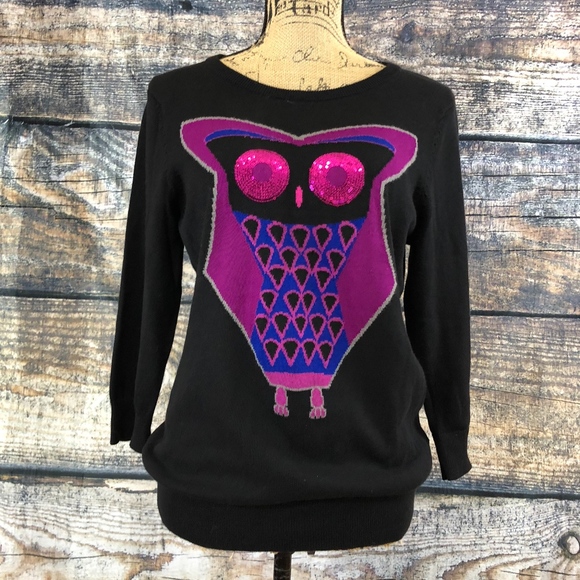 Cynthia Rowley Sweaters - Cynthia Rowley Very Soft Blingy Owl Sweater